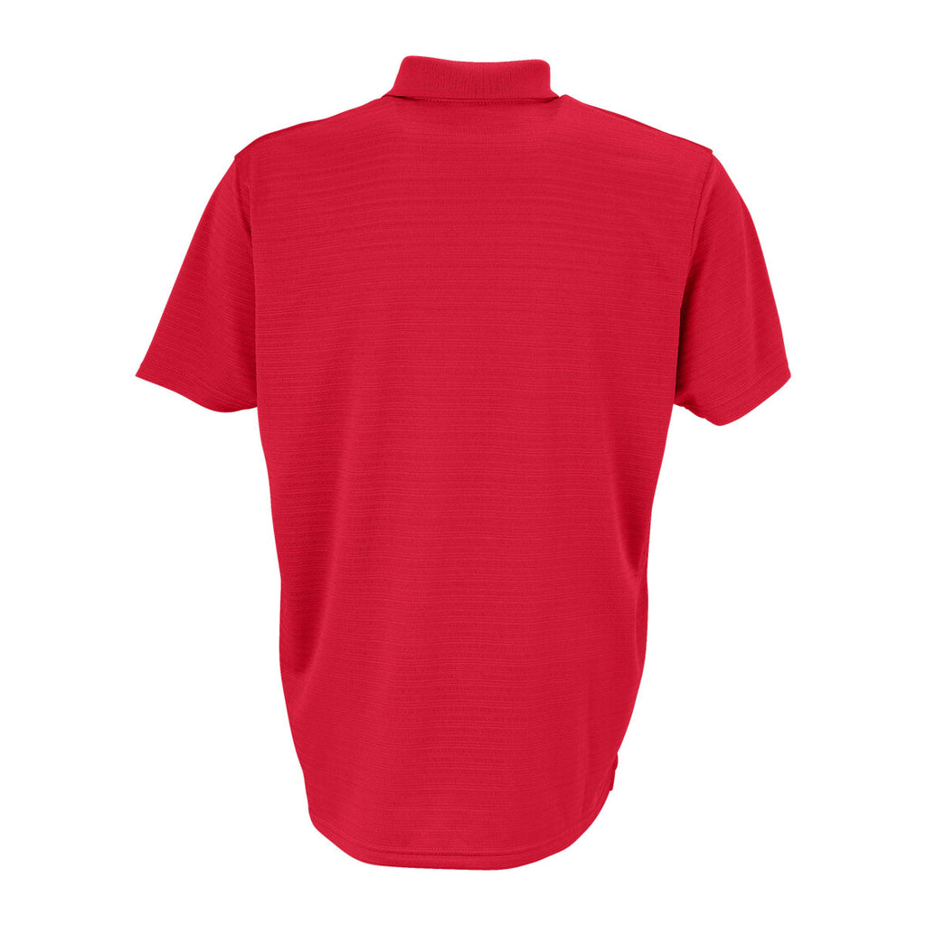 Vantage Men's Real Red Textured Stripe Polo