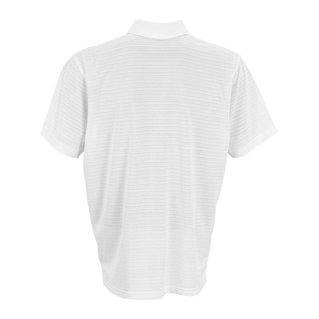 Vantage Men's White Textured Stripe Polo