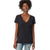 Alternative Apparel Women's Black Melange Burnout Slinky V-Neck T-Shirt