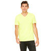 Bella + Canvas Unisex Neon Yellow Jersey Short-Sleeve V-Neck T-Shirt