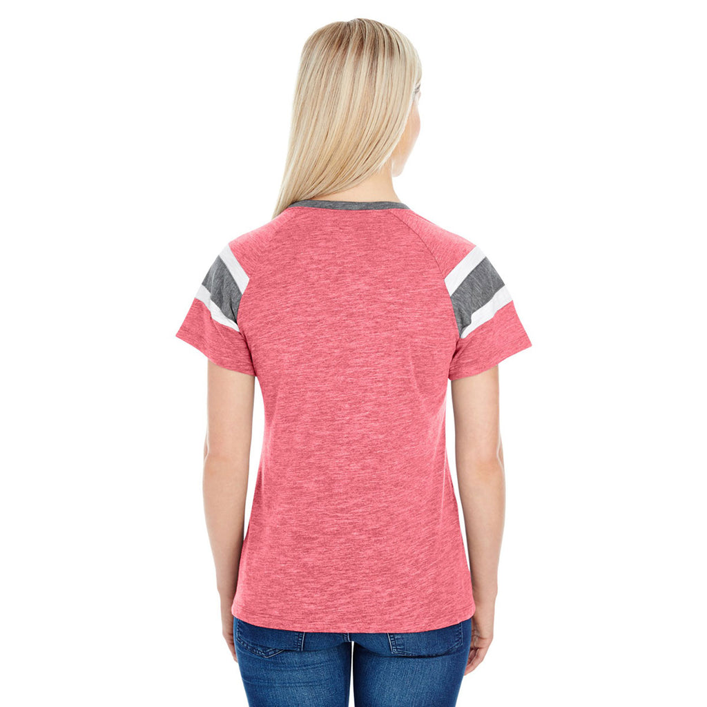 Augusta Sportswear Women's Red/Slate/White Fanatic Short-Sleeve T-Shirt
