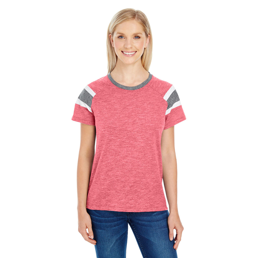 Augusta Sportswear Women's Red/Slate/White Fanatic Short-Sleeve T-Shirt