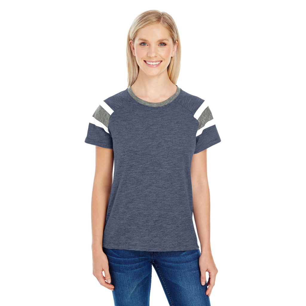 Augusta Sportswear Women's Navy/Slate/White Fanatic Short-Sleeve T-Shirt