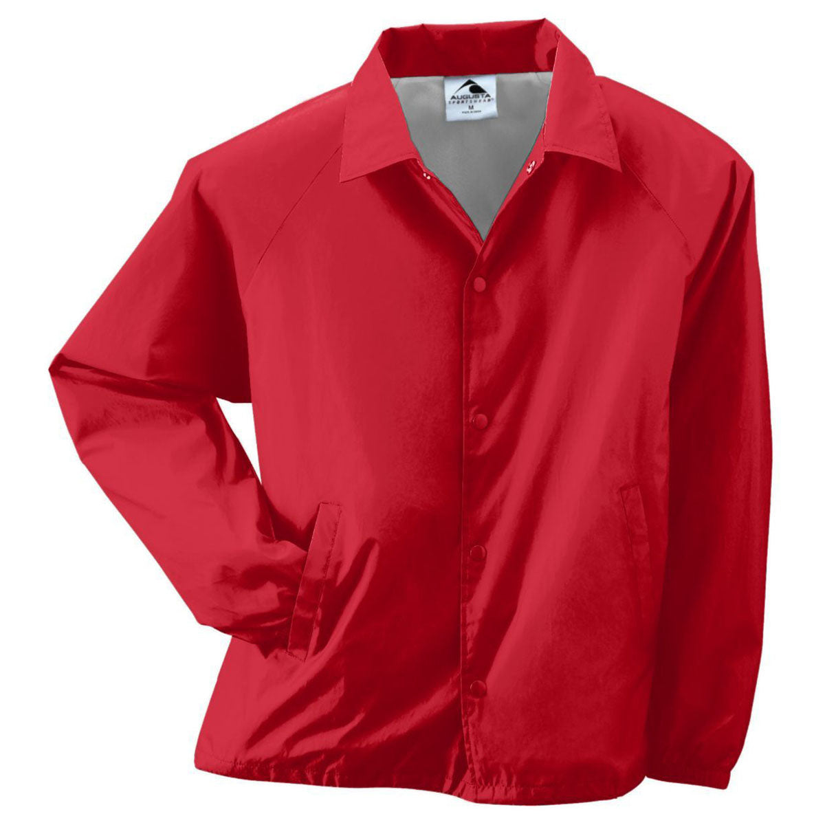Augusta Sportswear Men's Red Nylon Coach's Jacket Lined