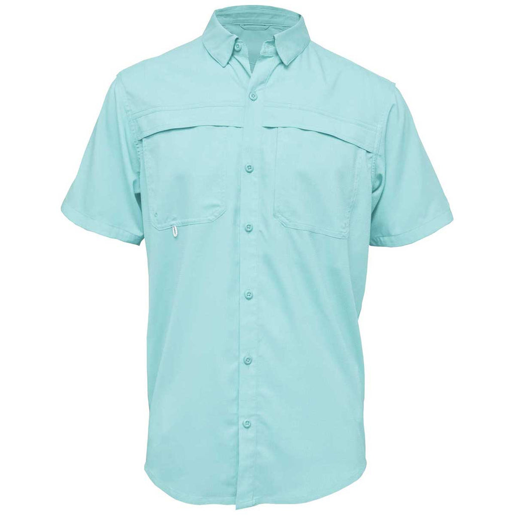 BAW Men's Ice Blue Short Sleeve Fishing Shirt - Sample