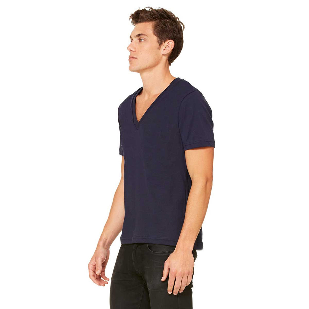 Bella + Canvas Unisex Midnight Jersey Short-Sleeve Deep V-Neck T-Shirt