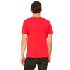 Bella + Canvas Unisex Red Jersey Short-Sleeve Deep V-Neck T-Shirt