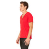 Bella + Canvas Unisex Red Jersey Short-Sleeve Deep V-Neck T-Shirt