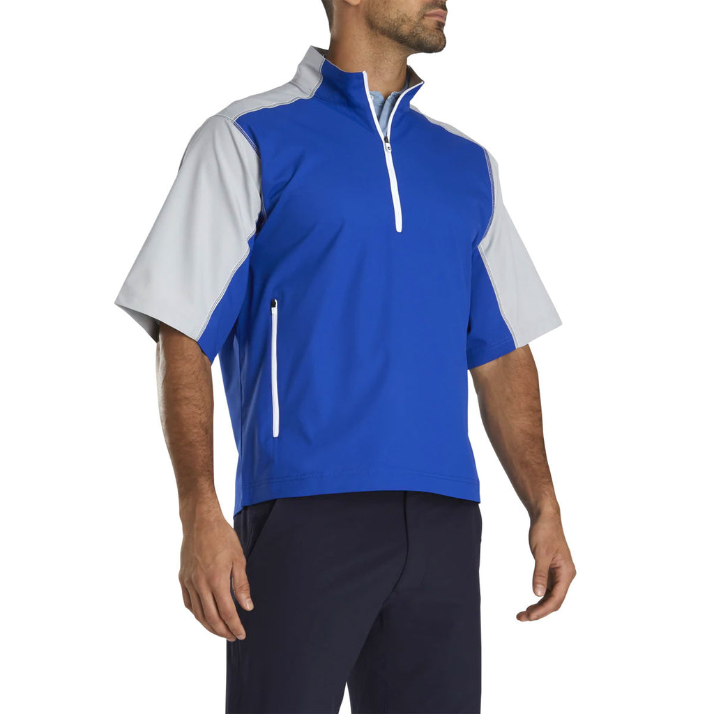 Footjoy Mens Windbreaker sport windshirt royal on sale Blue and Silver Wind shirt sz Med