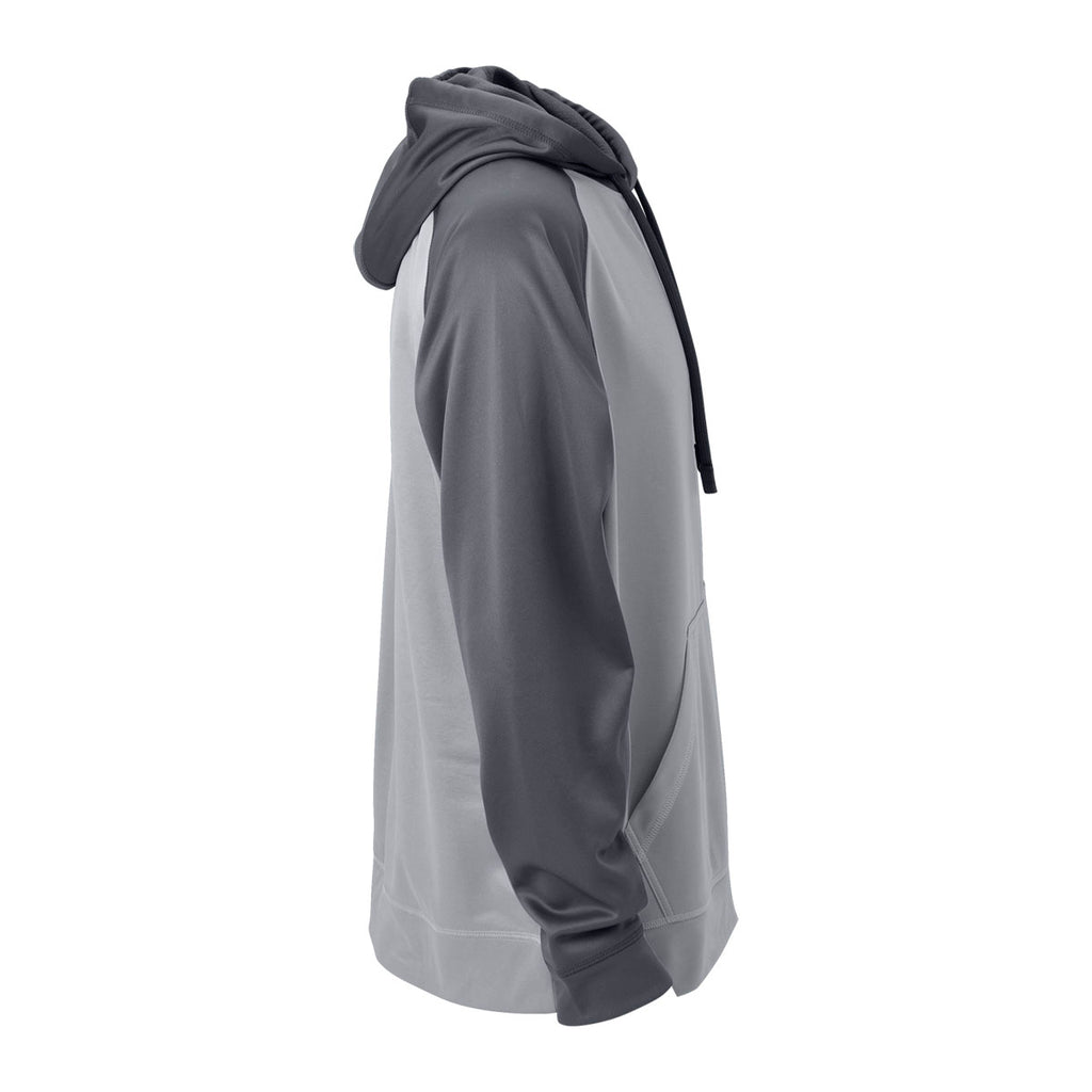 Vantage Men's Grey/Dark Grey Micro-Fleece Pullover Hoodie