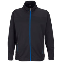 Vantage Men's Black/Royal Brushed Back Micro-Fleece Full-Zip Jacket