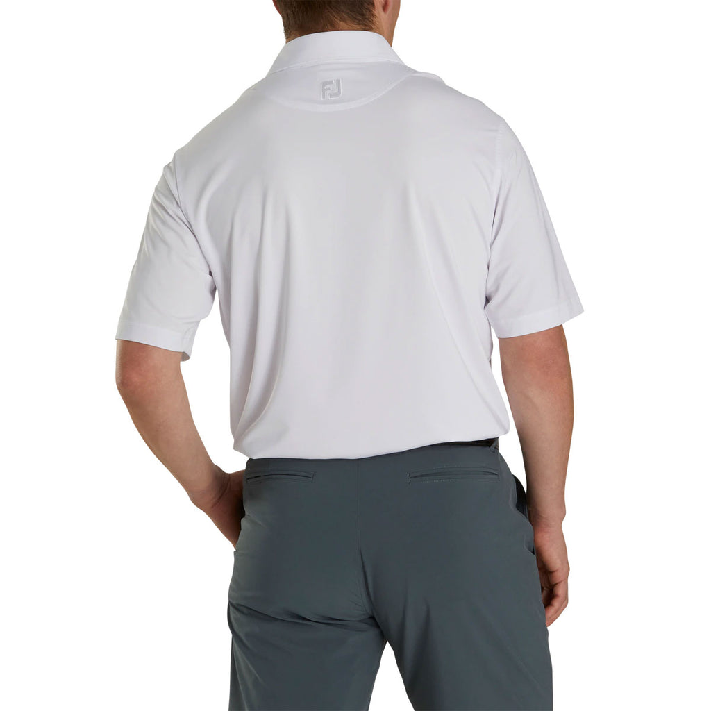 FootJoy Men's White/Navy ProDry Solid Lisle Self Collar Polo