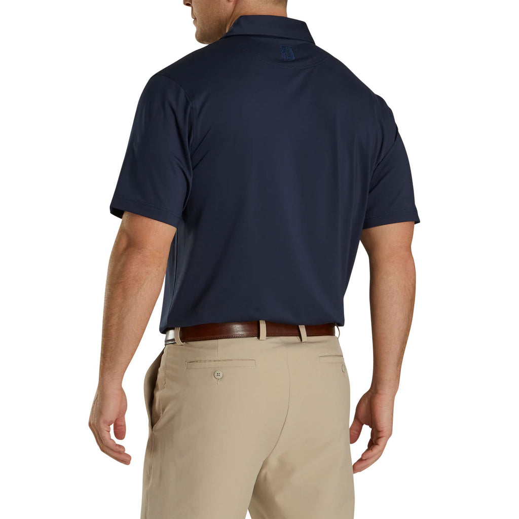 FootJoy Men's Navy/White ProDry Solid Lisle Self Collar Polo