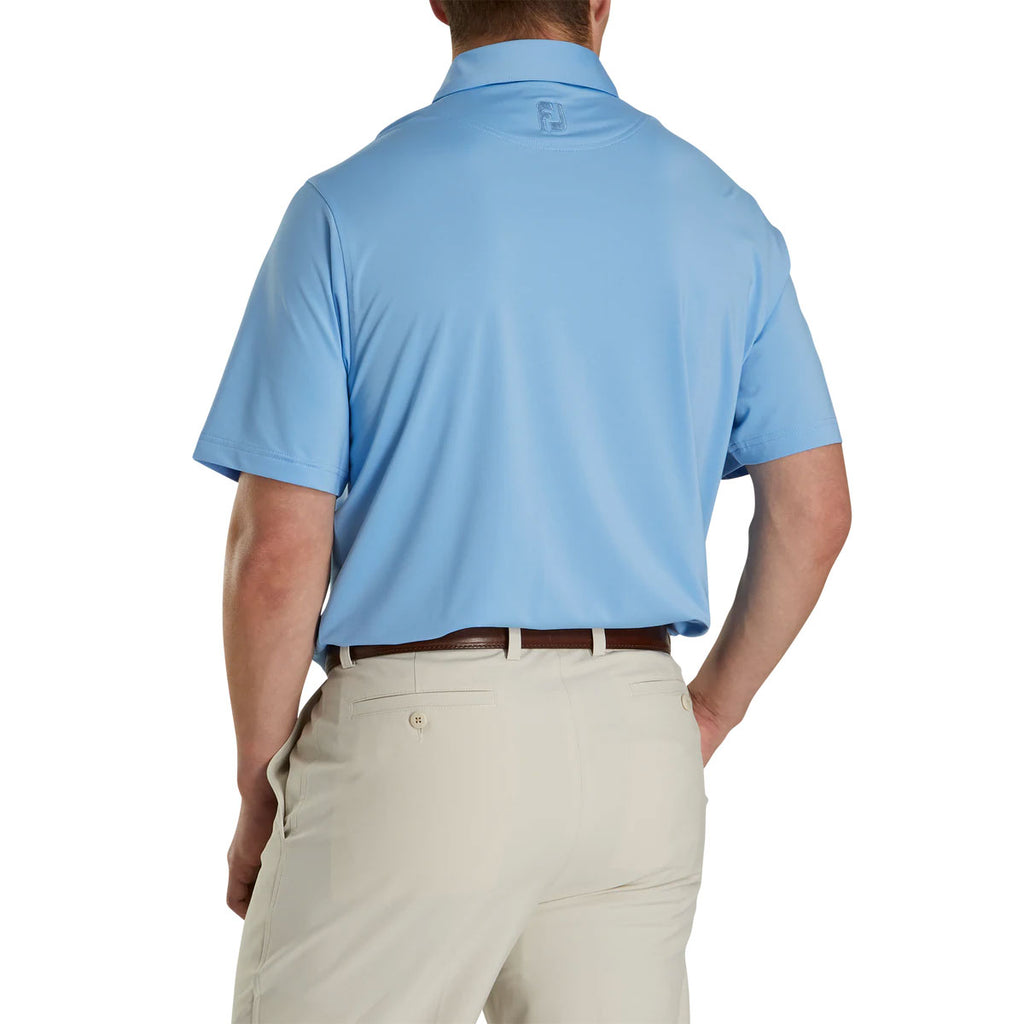 FootJoy Men's Light Blue/White ProDry Solid Lisle Self Collar Polo