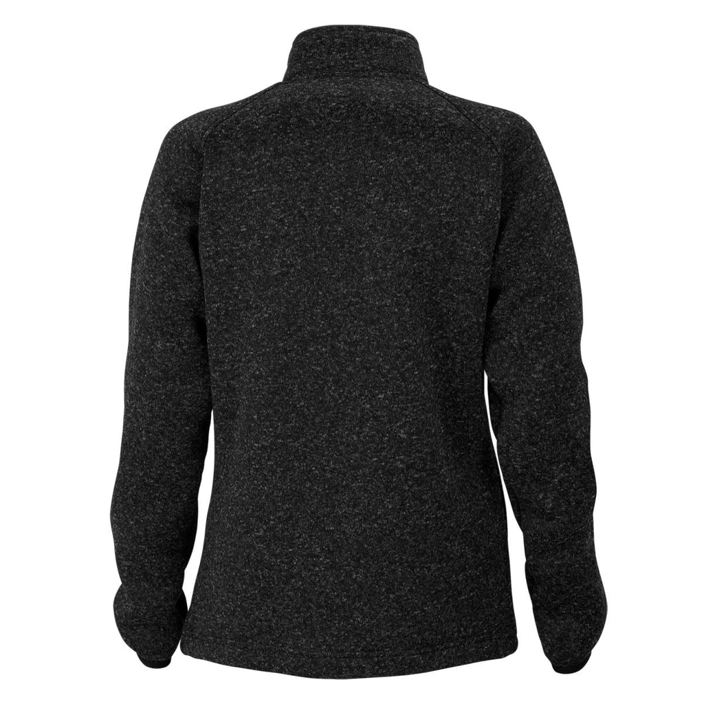 Vantage Women's Black Heather Summit Sweater-Fleece Jacket