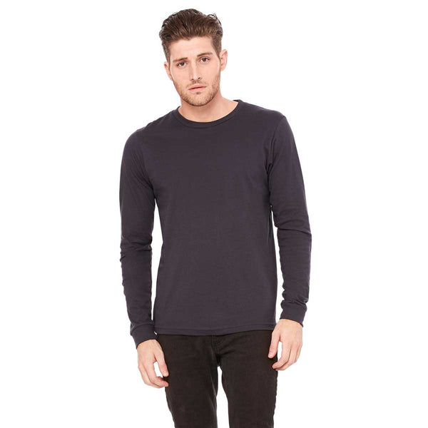 Bella + Canvas Men's Dark Grey Jersey Long-Sleeve T-Shirt