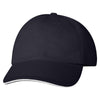 Bayside Navy/White USA-Made Unstructured Twill Cap with Sandwich Visor