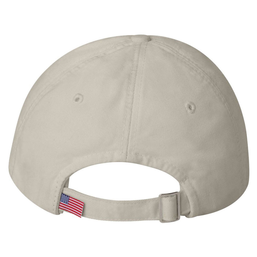 Bayside Stone/Navy USA-Made Unstructured Twill Cap with Sandwich Visor