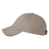 Bayside Tan/Green USA-Made Unstructured Twill Cap with Sandwich Visor