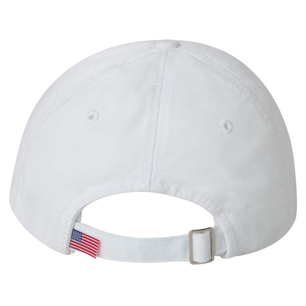 Bayside White/Navy USA-Made Unstructured Twill Cap with Sandwich Visor