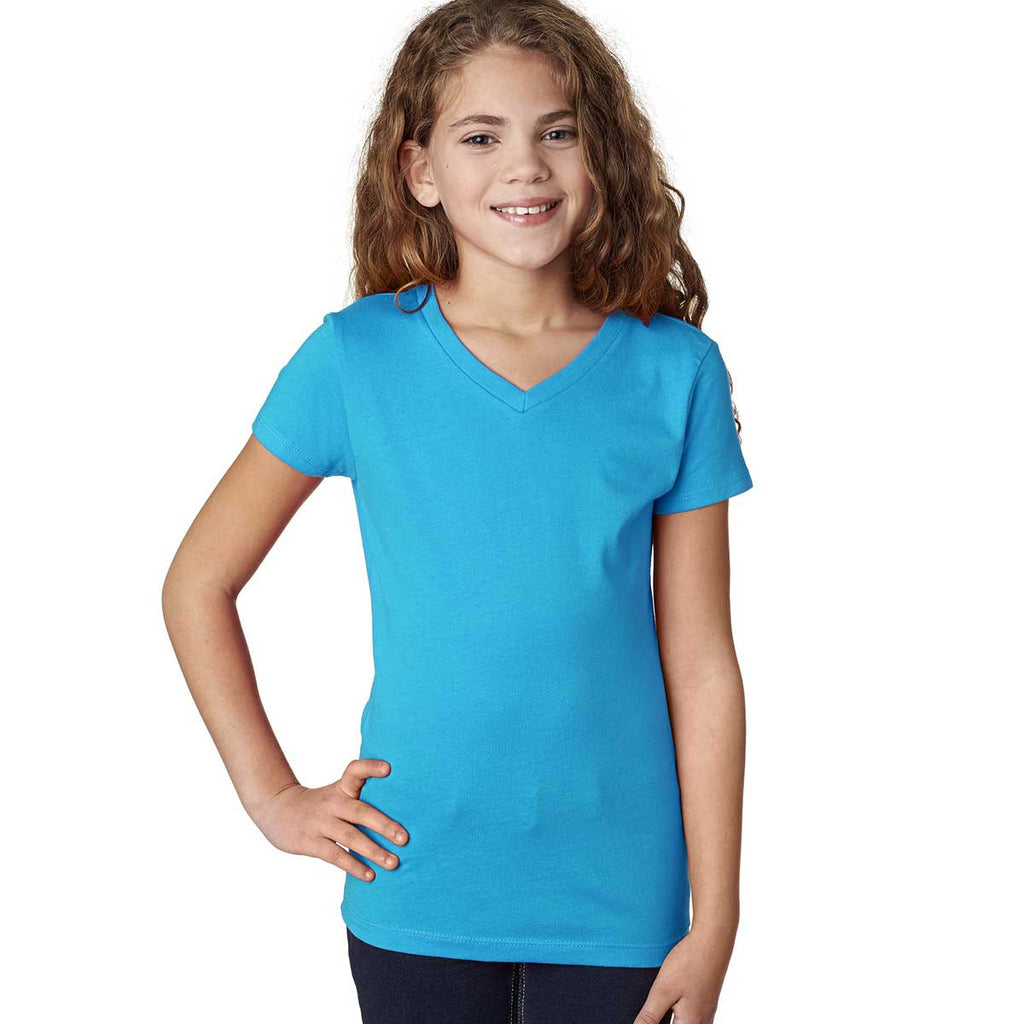 Next Level Girl's Turquoise Adorable V-Neck Tee