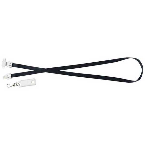 Gold Bond Black 3-in-1 USB Charging Cable Lanyard