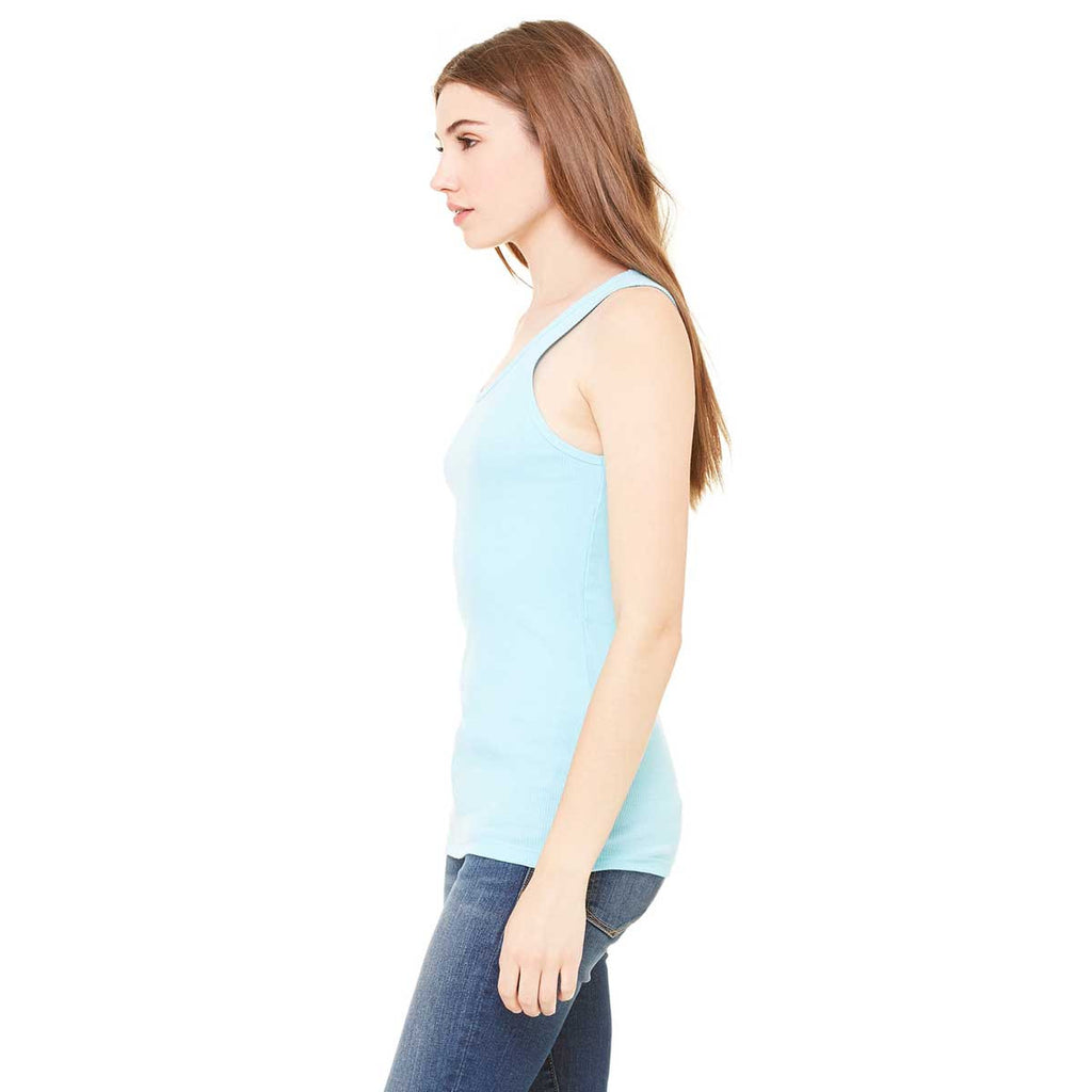 Bella + Canvas Women's Ocean Blue 2x1 Rib Tank