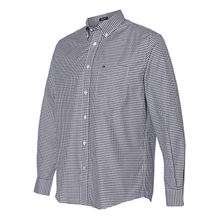 Tommy Hilfiger Men's Grey/Black 100s Two-Ply Gingham Shirt