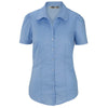 Edwards Women's Blue Tailored Open Neck Stretch Short Sleeve Shirt