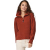 Patagonia Women's Burl Red Recycled Wool-Blend 1/4-Zip Sweater