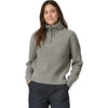 Patagonia Women's Salt Grey Recycled Wool-Blend 1/4-Zip Sweater