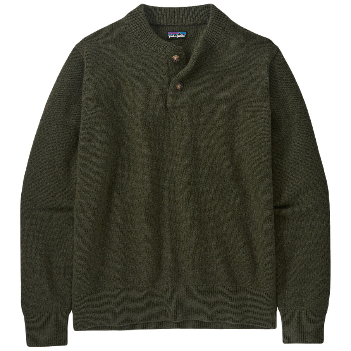 Patagonia Men's Basin Green Recycled Wool-Blend Buttoned Sweater