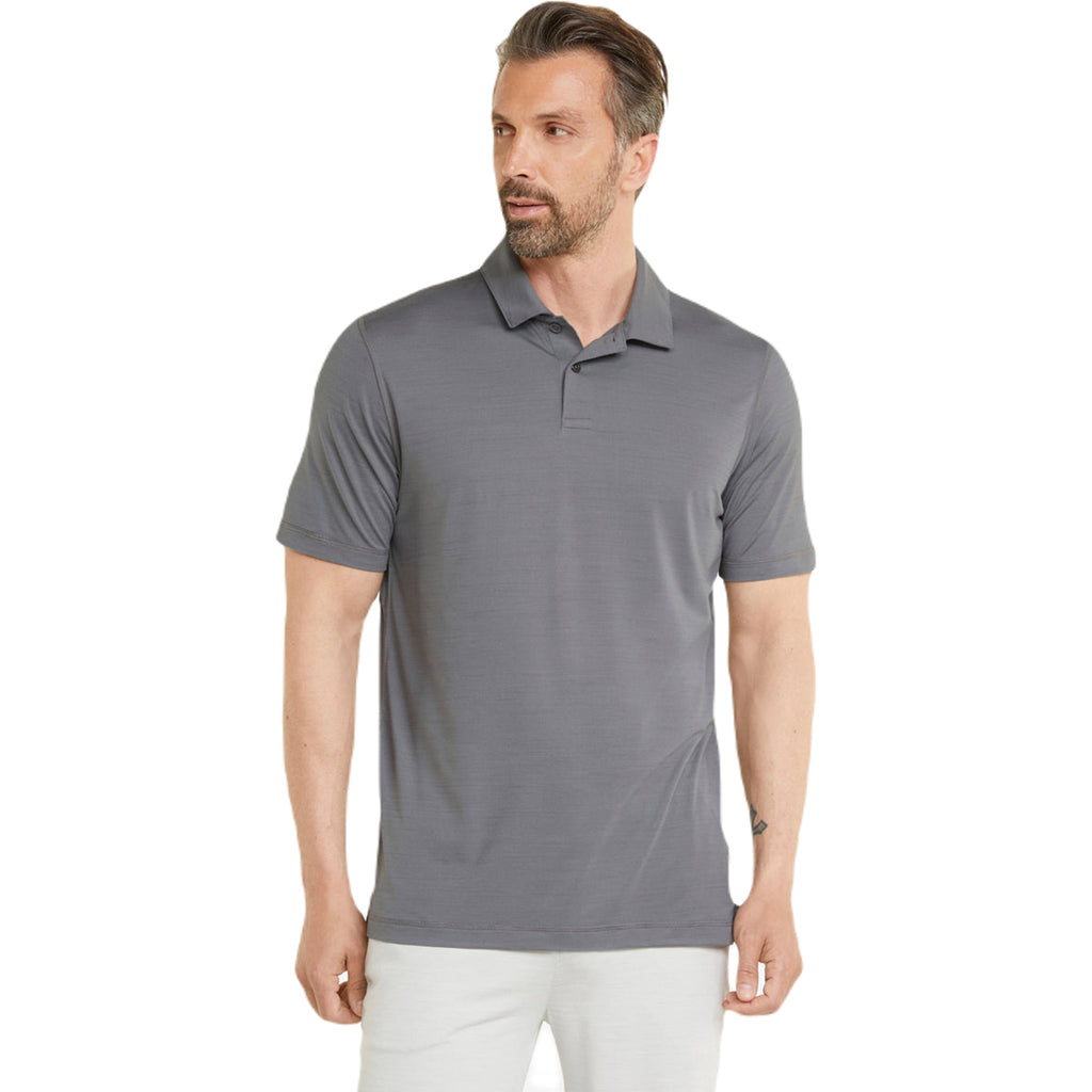 Puma Golf Men's Quiet Shade Heather Cloudspun GRYLBL Polo