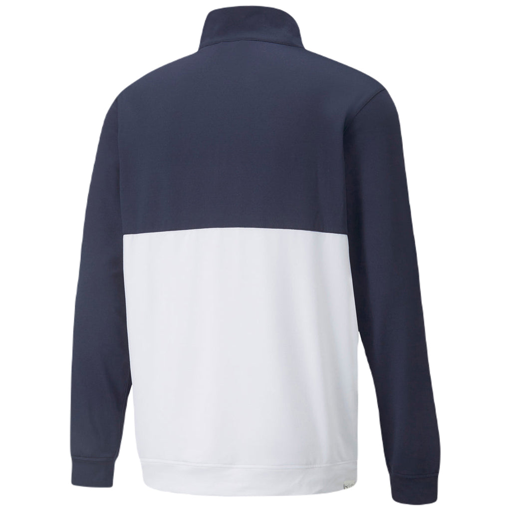 Puma Golf Men's Navy Blazer/Bright White Gamer Quarter Zip