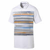 Puma Golf Men's Bright White/Vibrate Orange Pixel Golf Polo