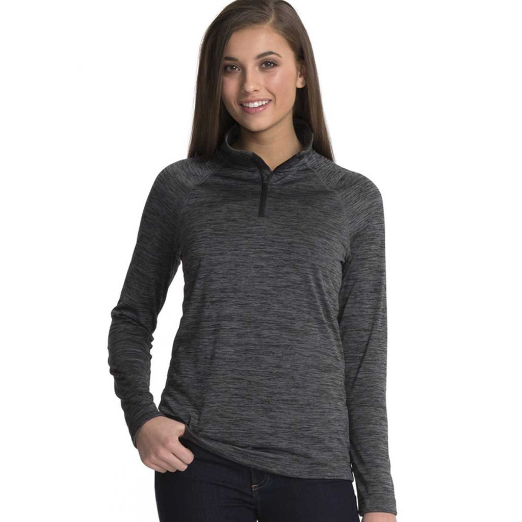 Charles River Womens Black Space Dye Performance Pullover