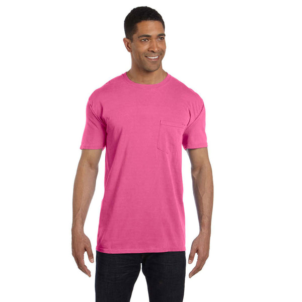 Comfort Colors Men's Neon Pink 6.1 oz. Pocket T-Shirt