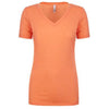 Next Level Women's Light Orange Poly/Cotton V-Neck Tee