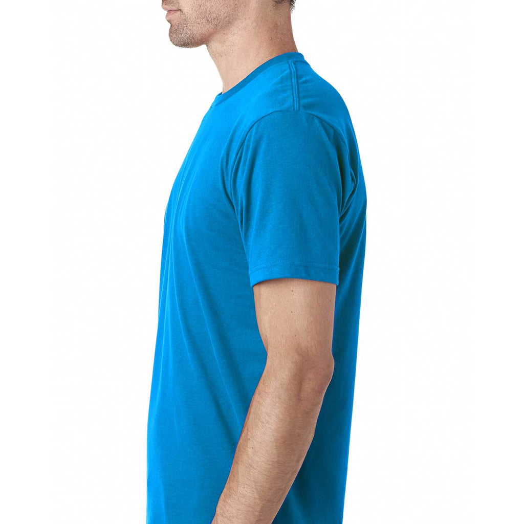 Next Level Men's Turquoise Premium Fitted Sueded Crew