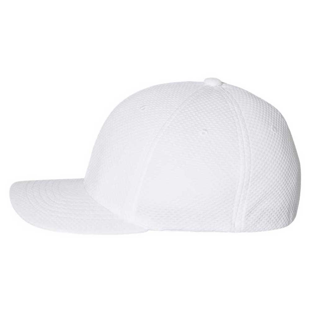 Flexfit Men's White 3D Hexagon Stretch Jersey Cap