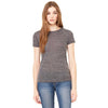 Bella + Canvas Women's Charcoal Marble Poly-Cotton Short-Sleeve T-Shirt