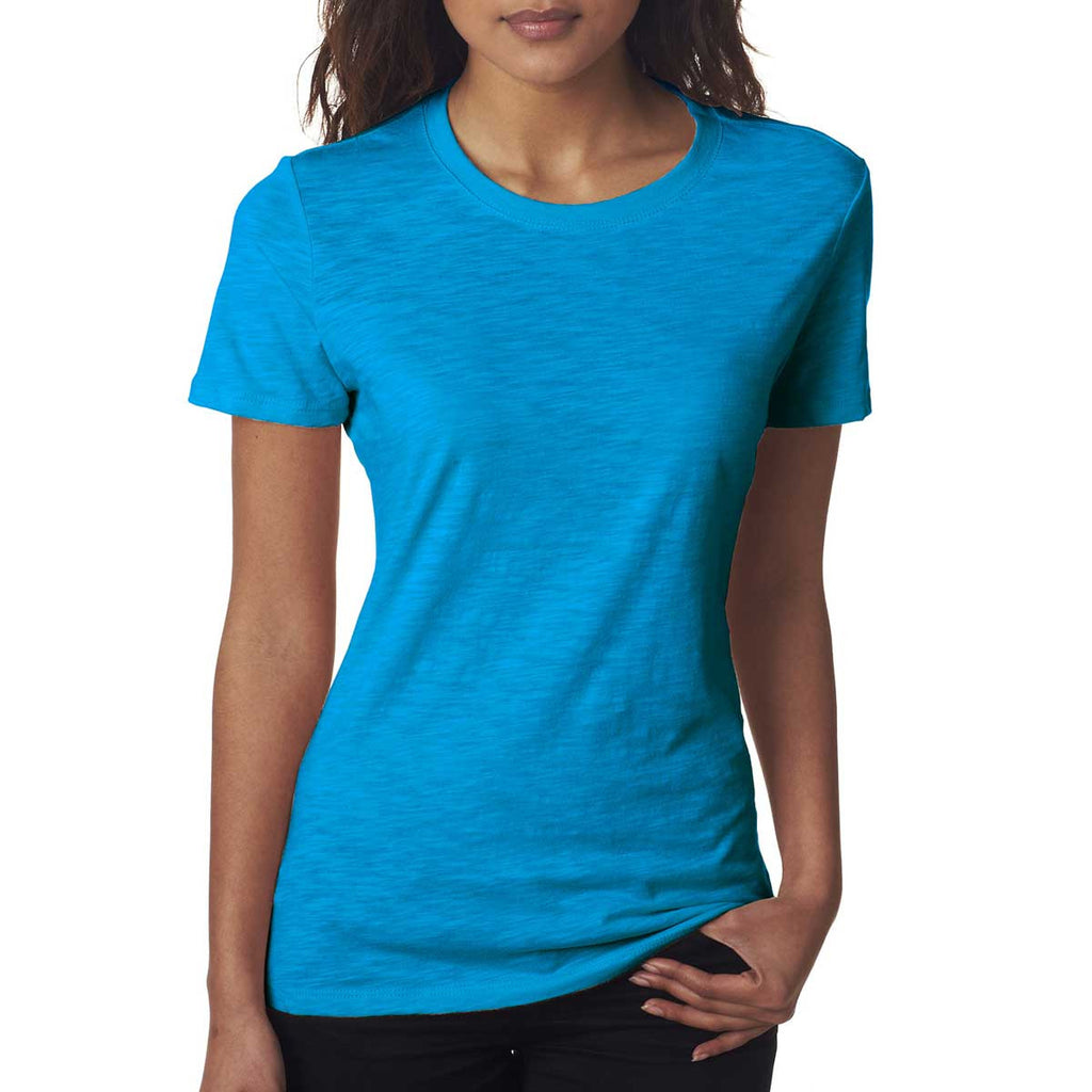 Next Level Women's Turquoise Slub Crew Tee