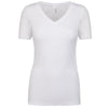 Next Level Women's White Slub Crossover V-Neck Tee