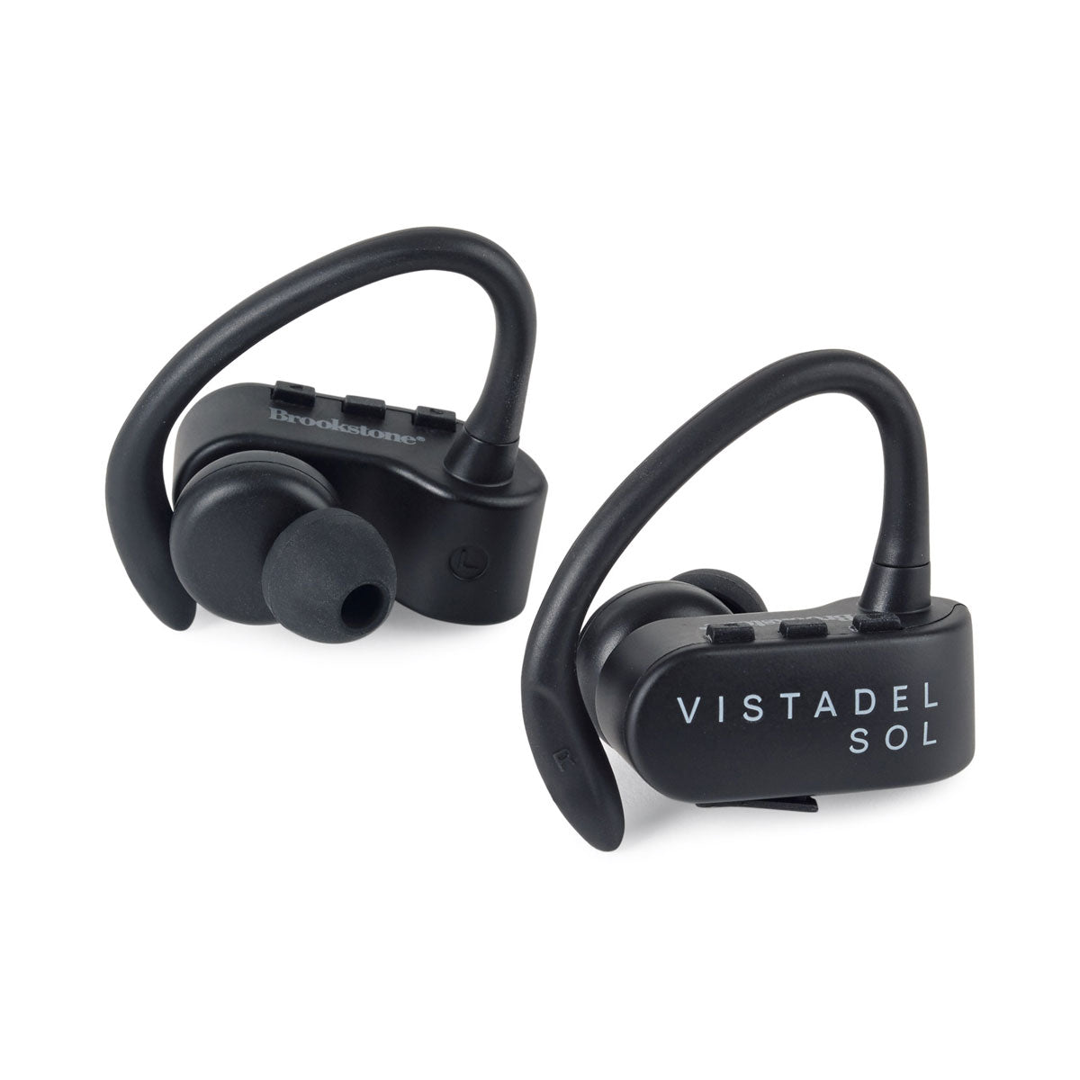 Brookstone Black Sport True Wireless Bluetooth Earbuds