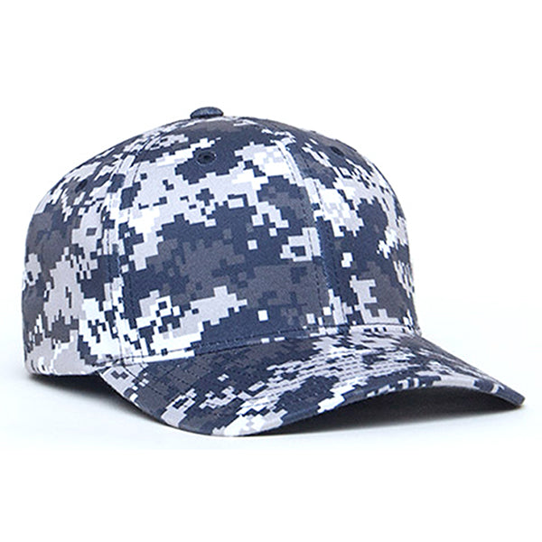 Structured Camo Baseball Cap - Navy Blue Digital Camouflage