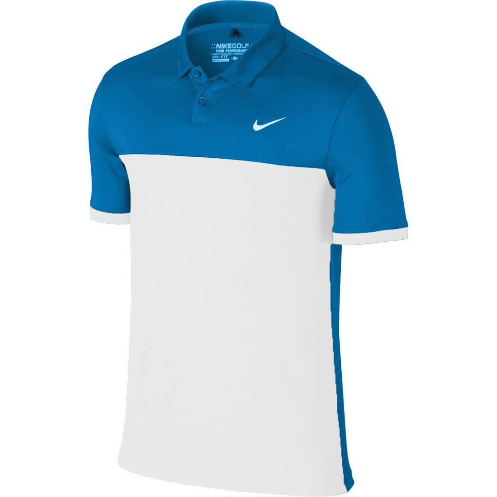Nike Men's Ligtht Blue/White Icon Colour Block Polo
