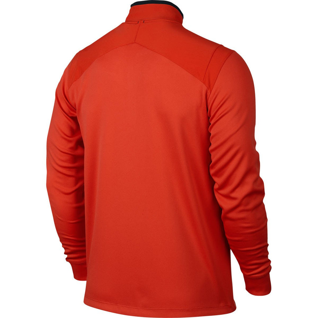 Nike Men's Light Crimson/Black Dri-Fit Half Zip Long Sleeve Top