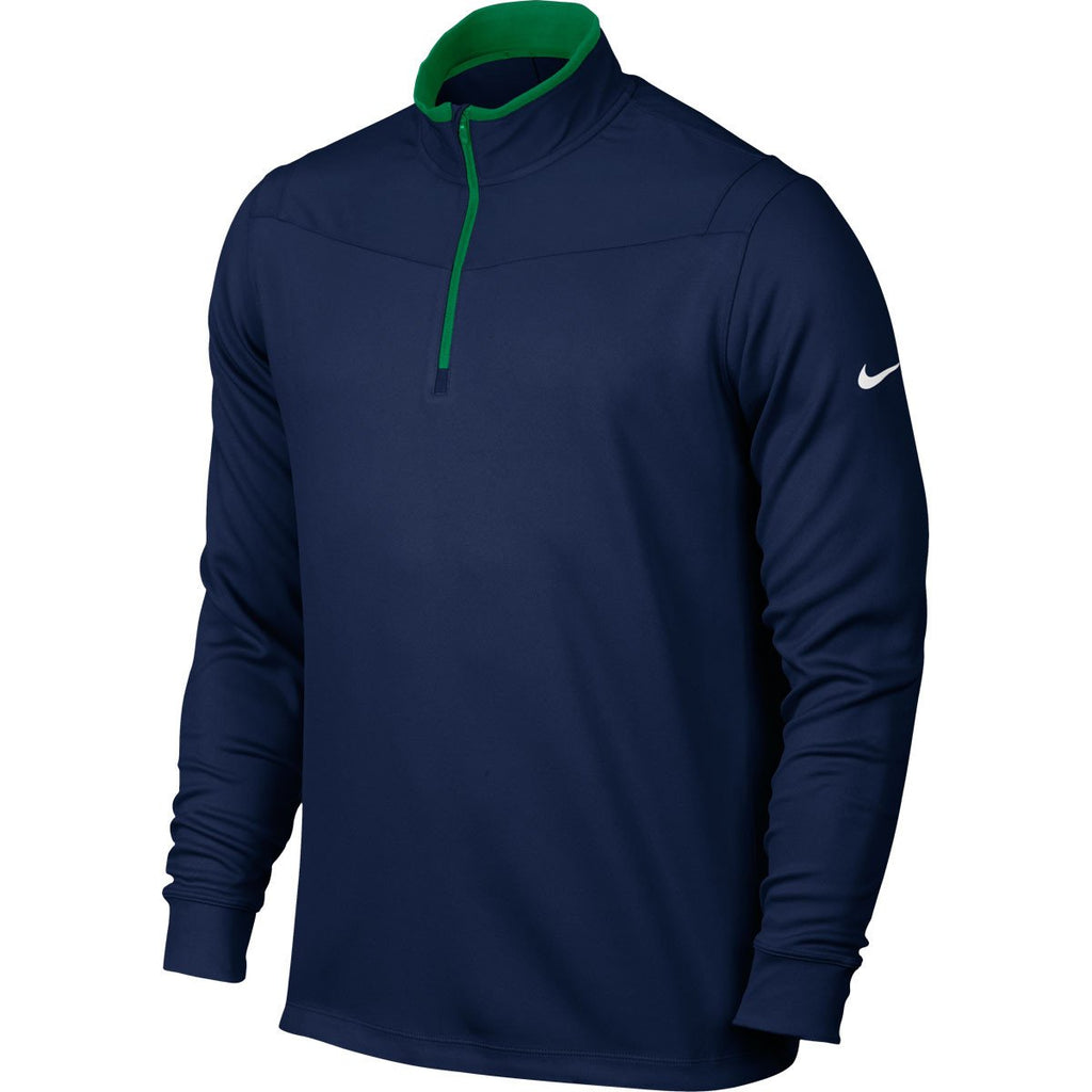 Nike Men's Midnight Navy/Lucdgr Dri-Fit Half Zip Long Sleeve Top
