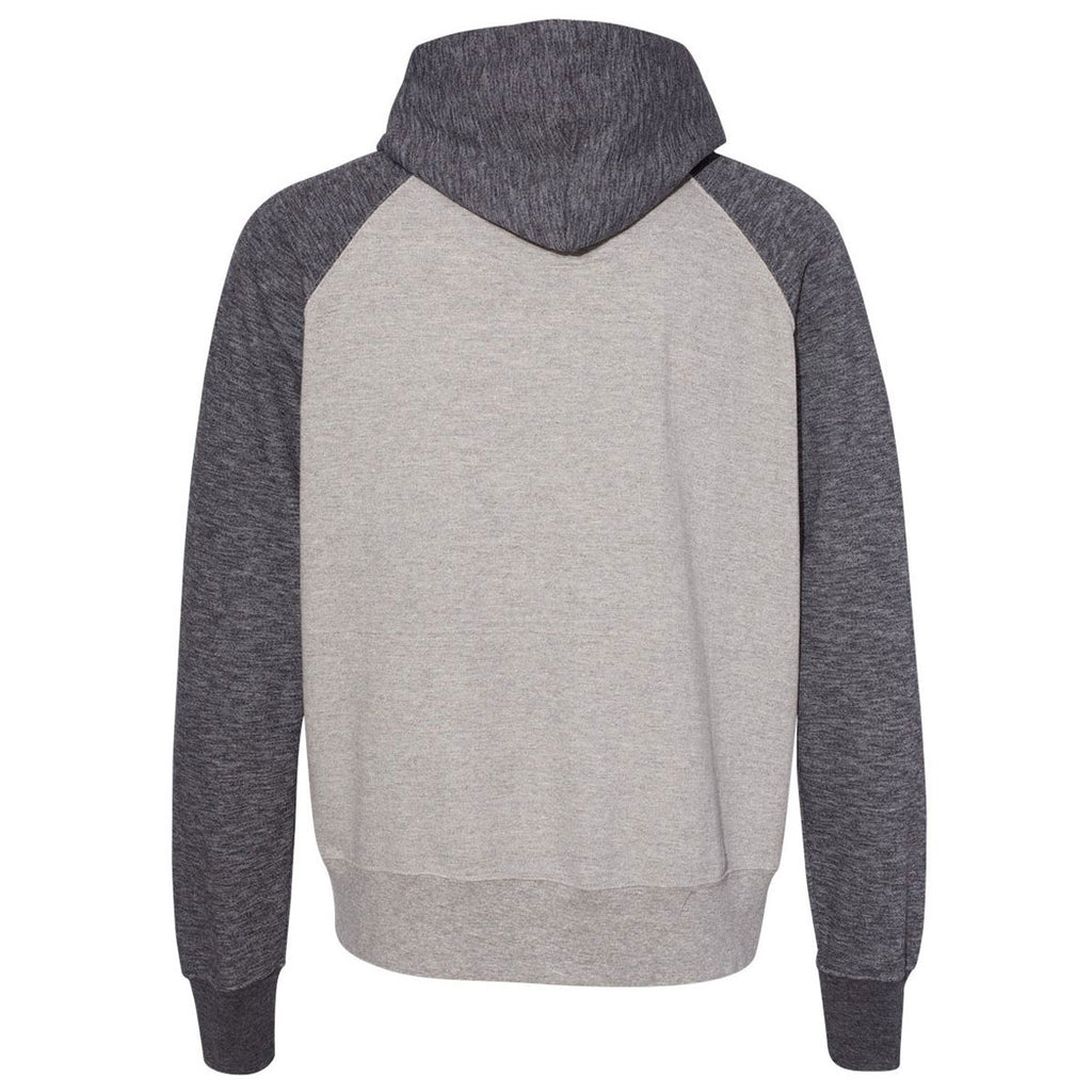 Weatherproof Men's Heather/Charcoal Marled Raglan Full-Zip Sweatshirt