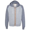 Weatherproof Men's Light Blue/Navy Marled Raglan Full-Zip Sweatshirt